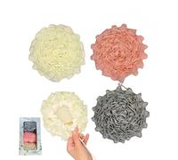 3-Pack Bath Loofah Set with Dual-Sided Shower Puff - Includes Soap Pocket, Hanging Rope, and Gift Box - Loofah for Women and Men - Shower Sponge for Body with Rich Lather（ Beige & Pink & Gray ）