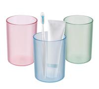 3 Pack Bathroom Toothbrush Holder, Unbreakable Toothbrush Cups, Plastic Tumbler, Reusable Mouthwash Cup for Bathroom Cup (Colorful 2)