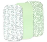 3-Pack Bedside Sleeper Bassinet Sheets | GOTS Certified Organic Jersey Cotton, Ultra Soft & Breathable | 33x20x4” Fitted Sheets for Baby Bassinet Mattress | Universal Fit for 17-21” x 29-33” Pads