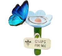3 Pack Bee Watering Cups For Garden Resin 4.33 * 2.55inch Flower Shaped Bee Watering Station Bees Drinking Station Colorful Water Feeders For Butterfly Porch Courtyards Yard Patio Grassland Outdoor