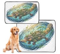 3 Pack Big Dog Pee Mat Reusable Pee Pads for Dogs Anti Slip Rug for Car and Airplane 20x24in Platypus River Stone Collage