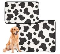 3 Pack Big Dog Pee Mat Rug for Dogs Muddy Feet Washable Anti Slip Rug for Sofa 20x24in Cow Print Black White