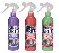 3 Pack Bin Odour Neutraliser Spray - 400ml Each - Bamboo & Watermelon, Cherry Bomb & Lavender | Powerful Trash Can Deodoriser Spray | Long-Lasting Freshness & Odour Elimination by Bin Brite