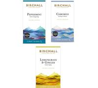 (3 Pack) Birchall Tea Variety Pack (Peppermint, Camomile,Lemongrass & Ginger) Total of 45 Plastic-Free Prism Tea Bags