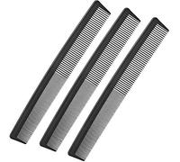 3 Pack Black Carbon Barber Fiber Cutting Comb, Fine Tooth Hair Comb, Hairdressing Styling Combs, Heat Resistant (Style G)