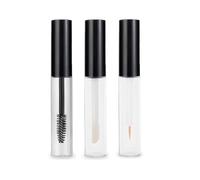 3 Pack Black Empty Mascara Tube and Wand Jar Empty Mascara Tube for Castor Oil Bottles with Brush Clear Glass and Wand 3 Pack