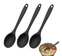 3-Pack Black Kitchen Utensils - Heatproof Silicone Spatulas for Baking & Cooking, Non-Stick Mixing Tools with Ergonomic Handles, Essential Cooking Set