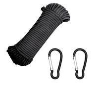 3-Pack Black Paracord 550, 4mm Nylon Rope for Outdoor Activities, DIY Projects, and Emergency Situations, 31 Meter 7-Strand Parachute Cord