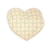 3 Pack Blank Wooden Heart Shaped Jigsaw Puzzle Unfinished Wooden Puzzle Board 12x16 Inch Heart Shaped Canvas for DIY