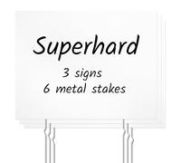 3 Pack Blank Yard Signs, Blank Unprinted Board Signs with 6 Metal Stakes, All-Weather Outdoor Plastic Sign DIY Board for Birthday Decoration, Garage Sale, Guidepost, Open House, Rent, Lawn