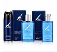 3 Pack Blue Stratos (Shaving Lotion + Aftershave + Body Spray) | 3-Piece Original Blue Set with 100ml Aftershave, 150ml Deodorant Body Spray & 100ml Pre-Electric Shaving Lotion