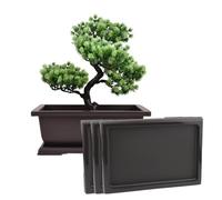 3 Pack Bonsai Humidity Tray, Square Plant Drainage Saucer Flower Pot Drip Trays for Cactus, Succulents, Bonsai Tree, Pebble Trays, Indoors and Outdoors Plants Accessories