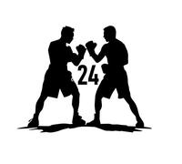 3 Pack Boxing Fighters Silhouette Waterproof Personalised Wheelie Bin Stickers Custom House Number - Stick On Numbers and Street Name