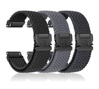 3 Pack Braided 18mm Strap for Garmin Venu 4 41mm/3S 2S/Vivoactive 4S 3S/Vivomove 3S/Forerunner 255S Music 265S Men/Women, Elastic Nylon Sport Band for Huawei Watch 5 42mm/GT 6/5/4 41mm/GT5 Pro 42mm