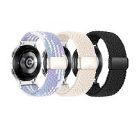3 Pack Braided Bands Compatible with Samsung Galaxy Watch 7 6 4 5 FE Band 44mm 40mm/Galaxy Watch 6 4 Classic 42mm 46mm 43mm 47mm/Watch 5 Pro Band 45mm/Active 2, 20mm Stretchy Nylon Sport Band