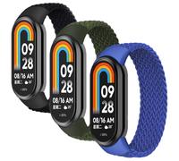 3 Pack Braided Solo Loop Compatible for Xiaomi Smart Band 9/ Mi Band 8 Strap,Adjustable Elastic Nylon Sport Band Replacement Stretchable Wristband for Xiaomi Mi Band 9/Miband 8 Women Men,S