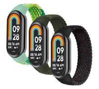 3 Pack Braided Solo Loop Compatible for Xiaomi Smart Band 9/ Mi Band 8 Strap,Adjustable Elastic Nylon Sport Band Replacement Stretchable Wristband for Xiaomi Mi Band 9/Miband 8 Women Men,S