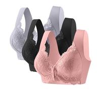 3-Pack Bras for Women Lace Patchwork Wireless Seamless Bra Everyday Underwear Sports Bra Womens for Women Comfy Wireless Non Wired Seamless Womens Comfy Non Wired brassiers Sports Bras 3 Pack Oversize