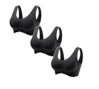 3 Pack Bras for Women Wireless Sports Bras Women Latex Underwear Traceless Back Crop Top Non Wired Push Up Bra Athletic Yoga Fitness Everyday Bras Wide Straps Full Coverage Ladies Bra