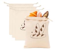 3 Pack Bread Bags, 30x40cm Reusable Cotton Linen Bread Storage Bags To Keep Bread Fresh, Eco-Friendly Drawstring Kitchen Bags For Homemade Loaves, Baked Goods