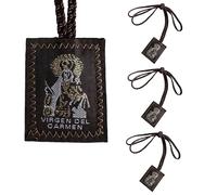 3 Pack Brown Escapulario De La Virgen Del Carmen, Green San Judas Tadeo Escapularios Catolicos, Red Virgen De Guadalupe Necklace Gift For Women Man Mexican Decoration, One Size, Cord, No Gemstone
