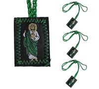 3 Pack Brown Escapulario De La Virgen Del Carmen, Green San Judas Tadeo Escapularios Catolicos, Red Virgen De Guadalupe Necklace Gift For Women Man Mexican Decoration, One Size, Cord, No Gemstone