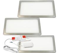 (3 Lights & Driver) BRUSHED NICKEL Slim Under Cabinet Light & Driver - Warm White Diffused LED