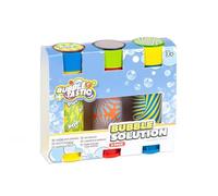 3 Pack Bubble Solution for Kids - 3 x 50ml Bottles with Puzzle Game Tops - Colourful Bubble Blower Tubes & Wands for Outdoor Play Parties Travel - Premium Long-Lasting Bubble Mix for Ages 3+