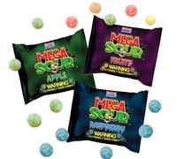 3 Pack Bundle Barnetts Mega Sour Candy - Raspberry | Fruits | Apple - Trendy Sweet Bags - Traditionally Handmade Sweets (104g x 3)