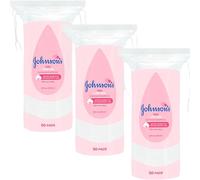 3 Pack Bundle - Johnsons Baby Cotton Pads (3X 50 Pads). A Hadco Bundle Containing Three Packs of Cotton Pads, 150 Pads in Total.