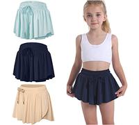 3 Pack Butterfly Flowy Shorts Skirts for Girls Tennis Cheer Stuff Athletic Preppy Running Sports Skirt for Teen Girls, 3 Pack(navy,mint,khaki), M