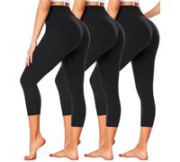 3 Pack Capri Leggings for Women Butt Lift-High Waisted Tummy Control Black Workout Yoga Pants, 1-3 Pack Capri Black,black,black, Small / Medium