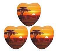 3-Pack Car Air Freshener Cards Double Sided Hanging African Animal Sunset Air Freshener Scented Cards for Car, Room, Bathroom | Long-Lasting Fragrance, White-style