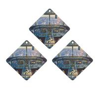 3-Pack Car Air Freshener Cards Double Sided Hanging Airplane Cockpit And Sunrise Air Freshener Scented Cards for Car, Room, Bathroom | Long-Lasting Fragrance, Gray-style