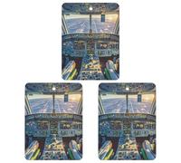 3-Pack Car Air Freshener Cards Double Sided Hanging Airplane Cockpit And Sunrise Air Freshener Scented Cards for Car, Room, Bathroom | Long-Lasting Fragrance, Gray-style