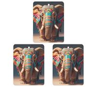 3-Pack Car Air Freshener Cards Double Sided Hanging Aztec Elephant Air Freshener Scented Cards for Car, Room, Bathroom | Long-Lasting Fragrance, White-style