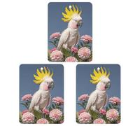 3-Pack Car Air Freshener Cards Double Sided Hanging Beautiful Cockatoo Bird Flower Air Freshener Scented Cards for Car, Room, Bathroom | Long-Lasting Fragrance, White-style