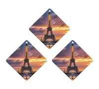 3-Pack Car Air Freshener Cards Double Sided Hanging Beautiful Eiffel Tower Paris Air Freshener Scented Cards for Car, Room, Bathroom | Long-Lasting Fragrance, Black-style