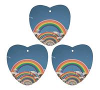 3-Pack Car Air Freshener Cards Double Sided Hanging Beautiful World Rainbow Air Freshener Scented Cards for Car, Room, Bathroom | Long-Lasting Fragrance, White-style