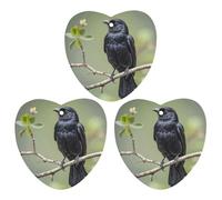 3-Pack Car Air Freshener Cards Double Sided Hanging Black Crow Birds on A Branch Air Freshener Scented Cards for Car, Room, Bathroom | Long-Lasting Fragrance, White-style