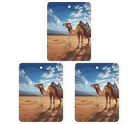 3-Pack Car Air Freshener Cards Double Sided Hanging Camel Air Freshener Scented Cards for Car, Room, Bathroom | Long-Lasting Fragrance, White-style