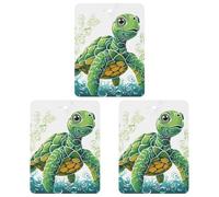 3-Pack Car Air Freshener Cards Double Sided Hanging Cartoon Turtle Pattern Air Freshener Scented Cards for Car, Room, Bathroom | Long-Lasting Fragrance, Gray-style