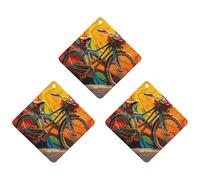 3-Pack Car Air Freshener Cards Double Sided Hanging Colorful Bicycle Air Freshener Scented Cards for Car, Room, Bathroom | Long-Lasting Fragrance, Black-style