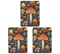 3-Pack Car Air Freshener Cards Double Sided Hanging Colorful Mushroom Air Freshener Scented Cards for Car, Room, Bathroom | Long-Lasting Fragrance, Gray-style