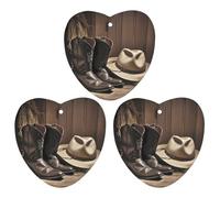 3-Pack Car Air Freshener Cards Double Sided Hanging Cowboy Black Hat Western Boots Air Freshener Scented Cards for Car, Room, Bathroom | Long-Lasting Fragrance, Gray-style