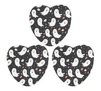 3-Pack Car Air Freshener Cards Double Sided Hanging Cute Ghost Halloween Pattern Air Freshener Scented Cards for Car, Room, Bathroom | Long-Lasting Fragrance, Black-style