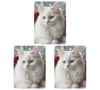 3-Pack Car Air Freshener Cards Double Sided Hanging Cute White Cat Air Freshener Scented Cards for Car, Room, Bathroom | Long-Lasting Fragrance, Black-style
