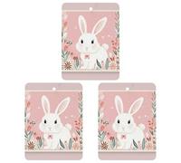 3-Pack Car Air Freshener Cards Double Sided Hanging Cute White Rabbit Print Air Freshener Scented Cards for Car, Room, Bathroom | Long-Lasting Fragrance, Black-style