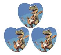 3-Pack Car Air Freshener Cards Double Sided Hanging Dinosaur Playing Guitar Air Freshener Scented Cards for Car, Room, Bathroom | Long-Lasting Fragrance, White-style