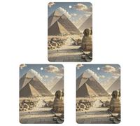 3-Pack Car Air Freshener Cards Double Sided Hanging Egyptian Pyramids Air Freshener Scented Cards for Car, Room, Bathroom | Long-Lasting Fragrance, Gray-style